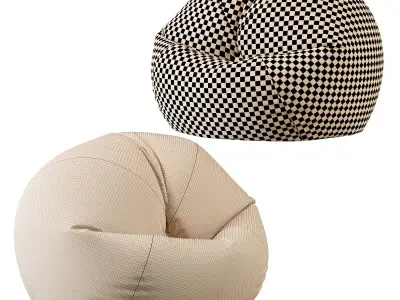  Bean Bag Chair With Bean Filling 3D model