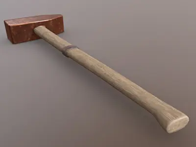 Hammer - Copper Low-poly 3D model