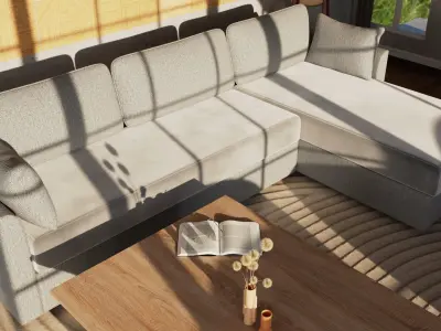 living room minimalist industrial Low-poly 3D model