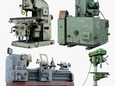 Industrial Milling Machine Collection Realtime 3D model