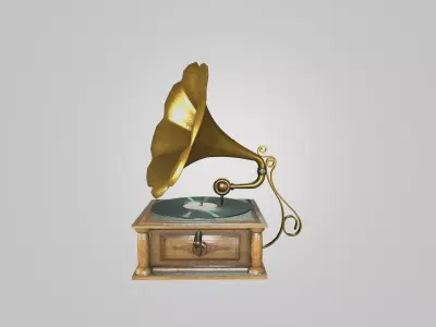 Vintage Horn Player - Antique Phonograph 3D Model Low-poly 3D model