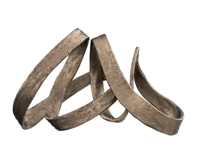 Metal 18 Loopy Table Object Brass Antique 3D model