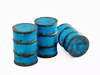 Used Steel Barrel 03 3D model
