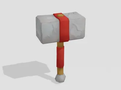 Stone Hammer - Hand Painted 3D model