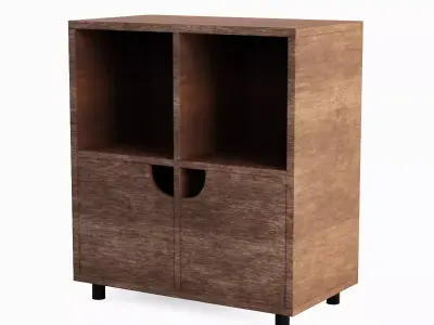Simple Bookcase A 03 Low-poly 3D model