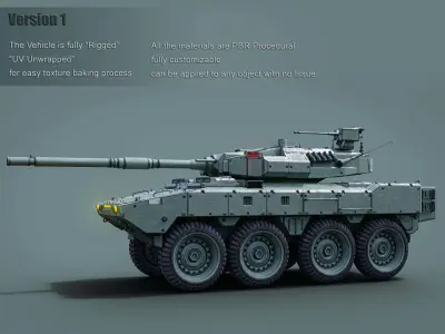 Tank destroyer Machine  Vehicle Low-poly 3D model