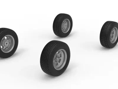 Wheel Set of Dwarf car Scale 1 to 25 3D print model