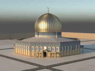 Aqsa Mosque Free low-poly 3D model