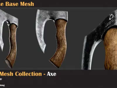 50 Axe Base Mesh - VOL 02 3D model