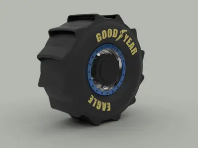 Wheel for mud drag racing 3D model