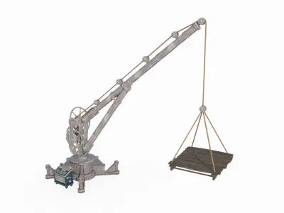 Old style crane 3D model