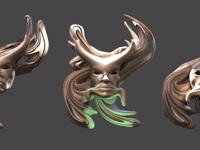 Snow white liquid mask 3 designs  3D model