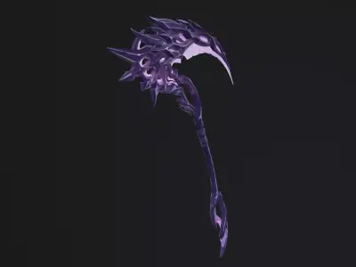 Hand painted 3D dark Scythe Low-poly 3D model