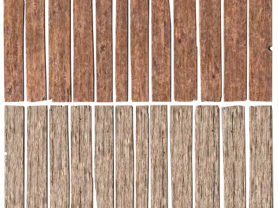Old Damaged Wooden Planks Pack Low-poly 3D model purchase