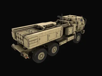 Himers military vehicle Low-poly 3D model