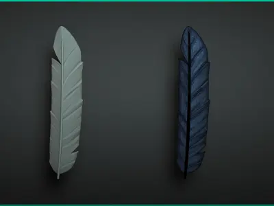 Stylized Feathers - 20 Insert mesh Zbrush 3D model