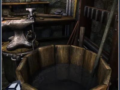 Medieval Blacksmith Tools Low-poly 3D model purchase