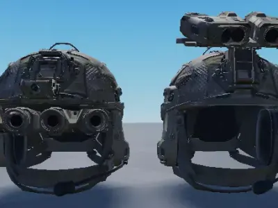 Tactical Military Helmet Low-poly 3D model