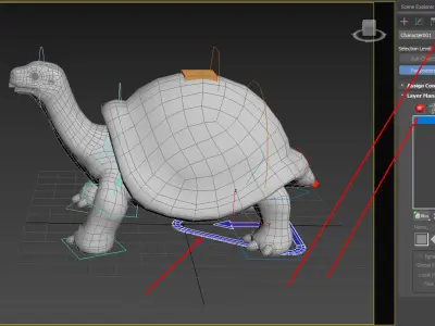 turtle rig  high-poly  3D model