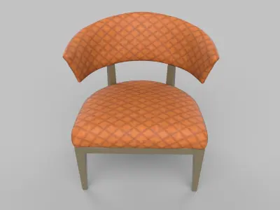 chair orange upholstered 3D model
