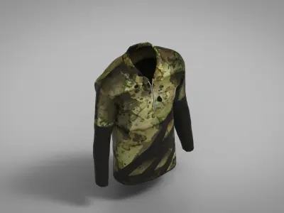 Military Outfit - T-shirt Low-poly 3D model 21