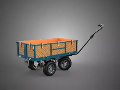 ELECTRIC GARBAGE RUBBISH TRASH TRAILER CART DUMP WAGON BIN TRUCK 3D model