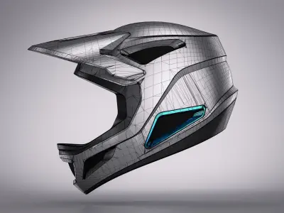 Full Face Motorcycle Bike Helmet Design  3D model
