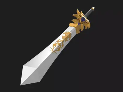 Giant Great Sword Garen LOL League of Legends Excalibur saber 3D model