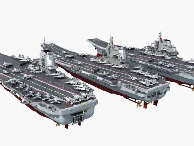 CV16 CV17 CV18 with shipboard aircraft 3D model