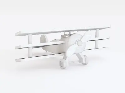 Wooden toy biplane 05 3D model