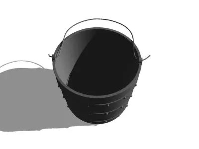 Wooden Bucket Low-poly 3D model