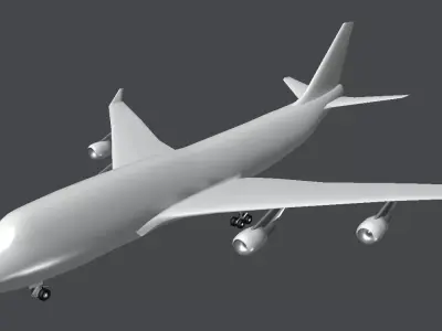 Passenger Plane Low-poly 3D model