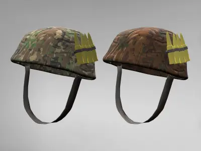 Army Helmet with Bullets Low-poly 3D model