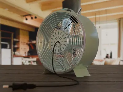 Ducted Industrial Desk Fan - high poly 3D model