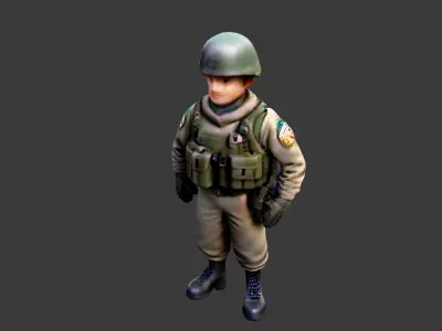 World War II Soldier Low-poly 3D model purchase