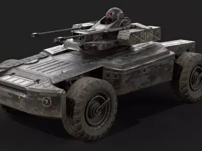 BTR Drone vehicle Armored Tank Vehicle Low-poly 3D model purchase