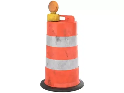 Barrel Barricade 1 Low-poly 3D model
