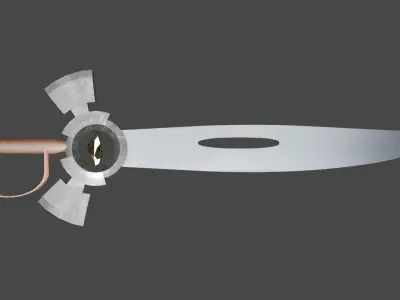Medieval sword design with gemstone Free low-poly 3D model