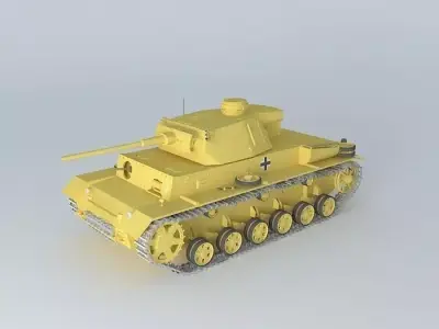 Panzer III -. Panzerkampfwagen III Ausf M (German tank) 3D model