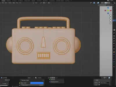 Robot toy radio Low-poly 3D model