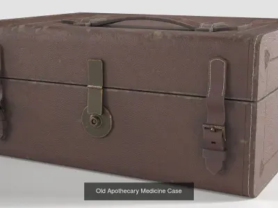 Old Apothecary Case with Bottles 3D Model Pack