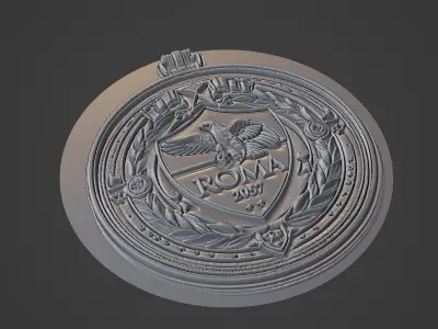 Roma Football Medallion 3D print model