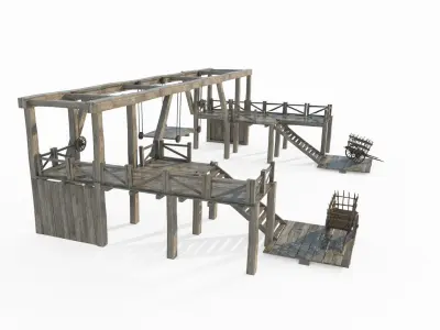 Ancient transportation equipment 3D model