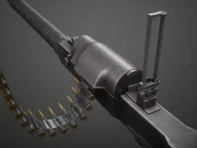 DShK Machine Gun highpoly 3D model