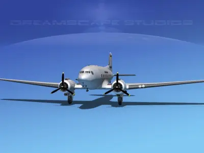 Douglas DC-3 Air Berlin 3D model