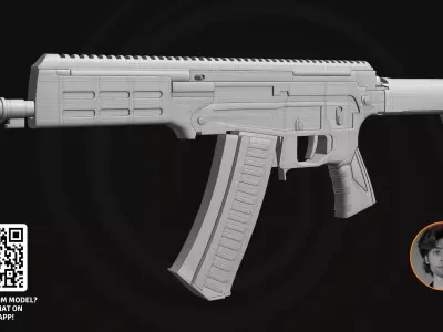 Compact Tactical Rifle 3D Model 3D model