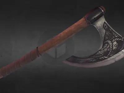 Viking battle-axe Free low-poly 3D model
