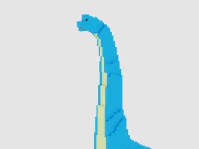 Voxel Brachiosaurus Low-poly 3D model
