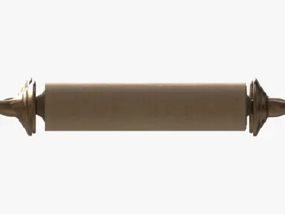 Ancient Scroll With Metal Rods blank 01 3D model