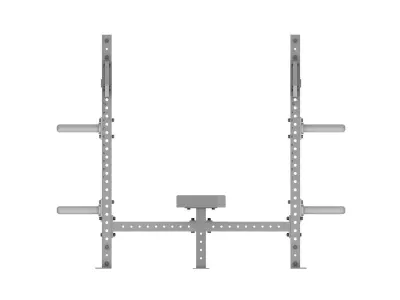 Commercial grade Half rack with an integrated bench Low-poly 3D model